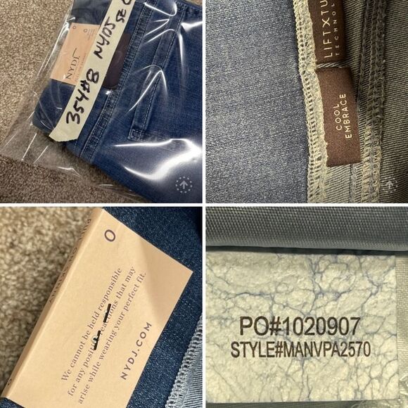 NYDJ womens pullon skinny cool embrace jeans sz 0 dark wash stretch denim nwt - Picture 11 of 12